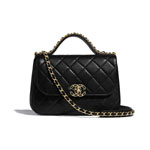 Chanel Black Flap Bag With Top Handle AS0970 B01220 94305