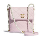 Chanel Imitation Pearls Light Pink Small Hobo Bag AS2503 B05543 NC022