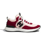 Chanel Suede Calfskin Nylon Pink Sneaker G37122 Y55132 K2777