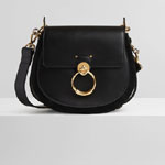 Chloe Large Tess Round Handbag In Shiny Suede Calfskin CHC18WS152A37001