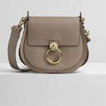 Chloe Large Tess Round Bag In Shiny Suede Calfskin CHC18WS152A3723W