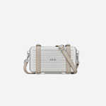 Dior And Rimowa Personal Pouch Gray Aluminum Calfskin 2DRCA295YWT H31E