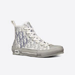 B23 High Top Sneaker White and Navy Blue Dior Oblique Canvas 3SH118YNT H568