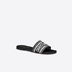 Dior Dway Slide Black and White Embroidered Cotton KCQ166ERC S11X
