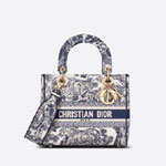 Dior Medium Lady D Lite Bag Toile de Jouy Embroidery M0565OTDT M808