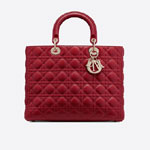 Large Lady Dior Bag Cherry Red Cannage Lambskin M0566ONGE M52R