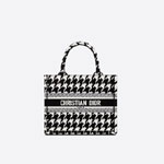 Small Dior Book Tote Macro Houndstooth Embroidery M1265ZTQT M911