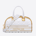 Medium Dior Vibe Zip Bowling Bag Gold Tone Padded Calf M6202OFCJ M933