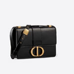 Dior 30 Montaigne Flap Bag Black Shiny Crinkled Lambskin M9203UMPK M900