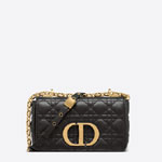 Small Dior Caro Bag Black Supple Cannage Calfskin M9241UWHC M900