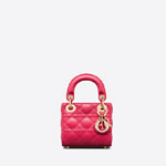 Micro Lady Dior Bag Bright Pink Cannage Lambskin S0856ONGE M15F