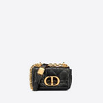 Micro Dior Caro Bag Black Supple Cannage Calfskin S2022UWHC M900