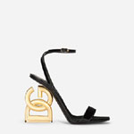 DG Patent leather sandals with 3.5 heel in Black CR1175A147180999