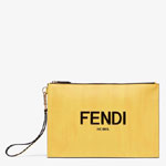Fendi Flat Pouch Yellow Leather Pouch 7N0110 ADP6 F1CIA