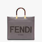 Fendi Sunshine Medium Grey Leather Shopper 8BH386 ABVL F1BZC