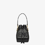 Fendi Mon Tresor Black Leather And Mesh Mini Bag 8BS010 AAYS F0KUR