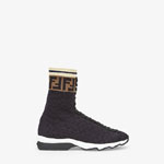 Fendi Sneakers Black Fabric Sneaker Boots 8T6515 A3GZ F13RH