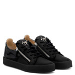Zanotti double Black calfskin leather low-top sneaker RM80023010