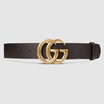 Gucci Leather belt with double G buckle 397660 AP00T 2145