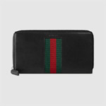 Gucci Web leather zip around wallet 408831 CVL1N 1060