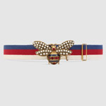 Gucci Sylvie Web belt with bee 453277 HGW2T 9092