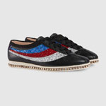 Gucci Falacer sneaker with glitter Sylvie Web 498921 BXOW0 1111