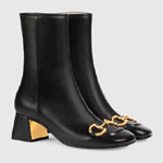 Gucci mid heel ankle boot with Horsebit 643888 BKO00 1000