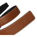 Hermes 42mm leather strap in fawn black epsom chamonix calfskin H063439CAAB