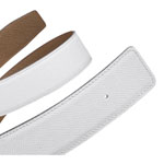 Hermes 42mm womens leather strap in white chestnut epsom calfskin H063440CABE