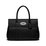 Mulberry Bayswater in Black Soft Grain With Silver Tone HH2141 127A237