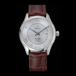 Omega DeVille Silver Dial Stainless Steel Case Brown Leather Strap OMG6431
