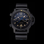 Panerai Luminor Submersible Flyback GMT Black Dial Markings Ionized Black Rubber Strap PAM6514