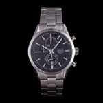 Tag Heuer SLR Polished Stainless Steel Case Black Dial Stainless Steel Strap TG6657