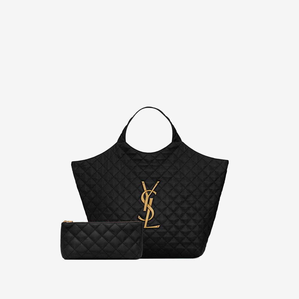 YSL Icare Maxi Shopping Bag In Quilted Lambskin 698651 AAANG 1000 - Photo-4