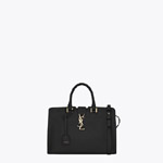 Saint Laurent Small Cabas Ysl Bag In Black Leather 45322220UO