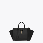 Saint Laurent Small Downtown Cabas Bag In Black Leather And Suede 45341420JR