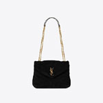 YSL Loulou Small Bag In Y Quilted Suede 494699 1U867 1000